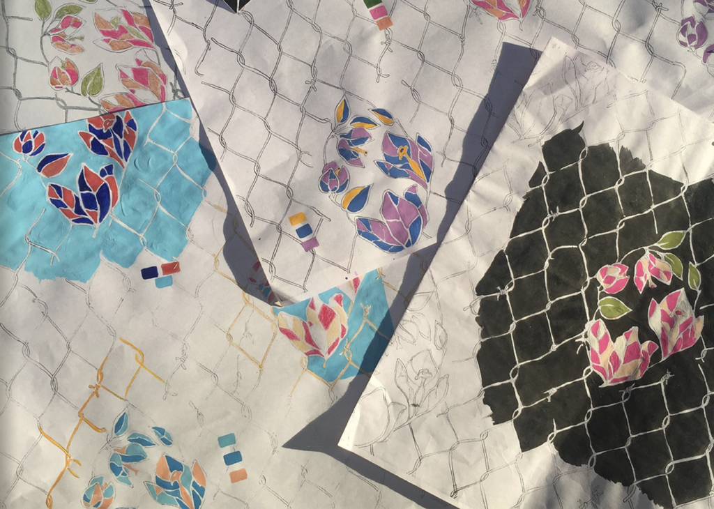 of thorns and blooms print design