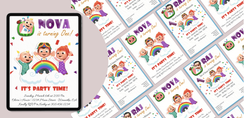 Coco melon Birthday Invite | Birthday E-Invitation Card