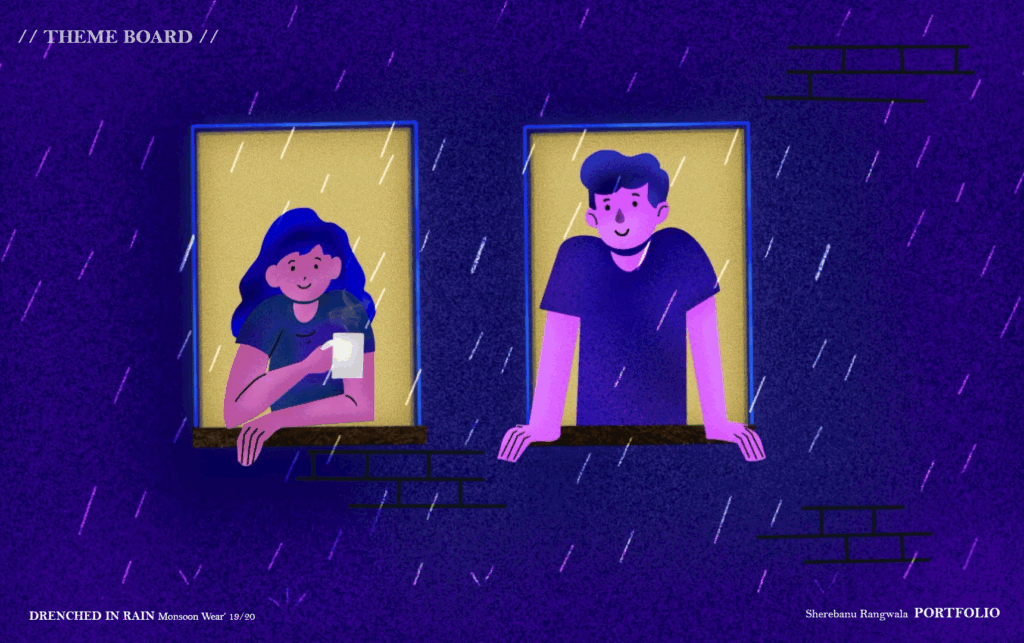 drenched in rain theme board